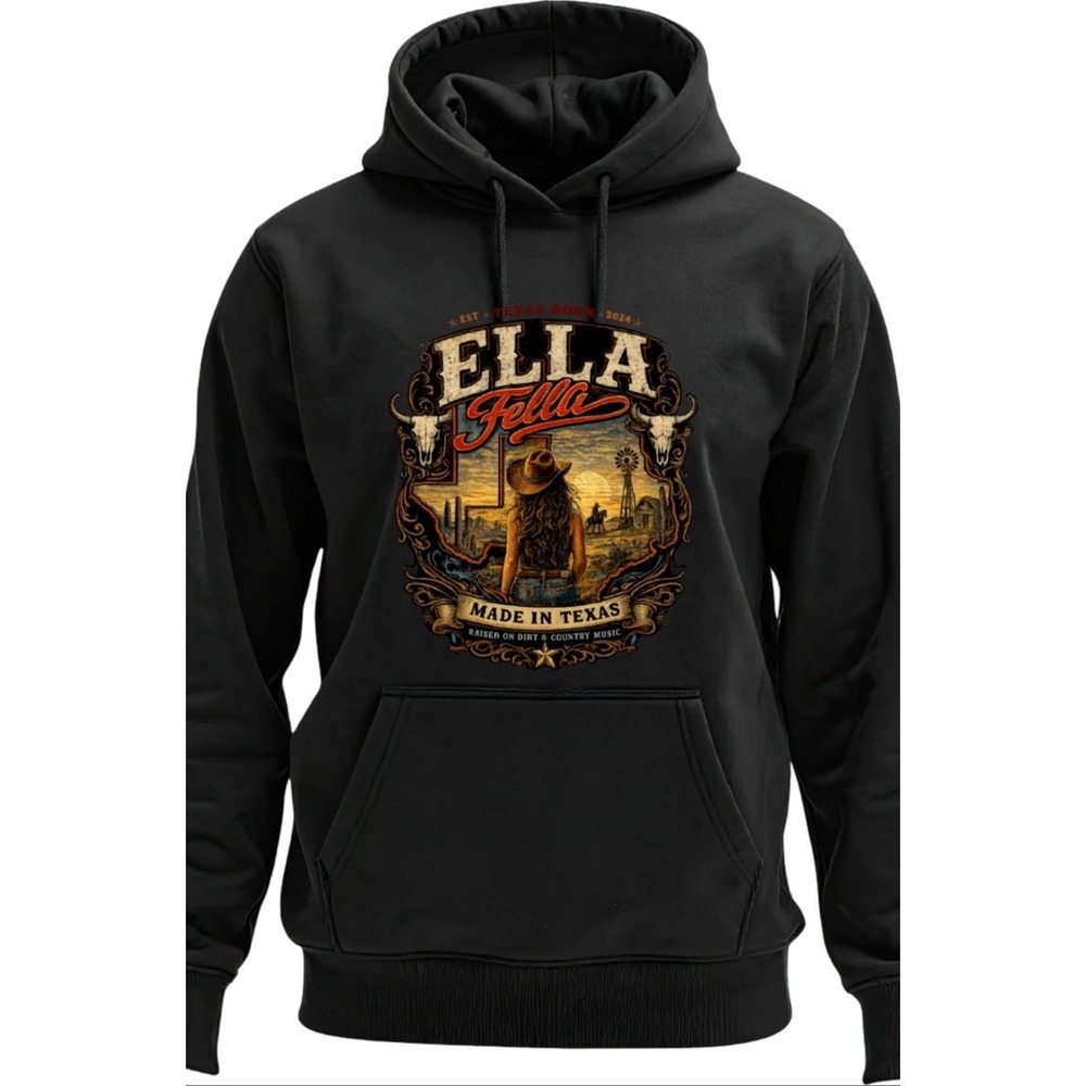 Ella Langley Ella Fella Hoodie Black Unisex Adult XL